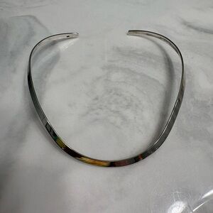 Sleek Sterling Silver Choker Necklace